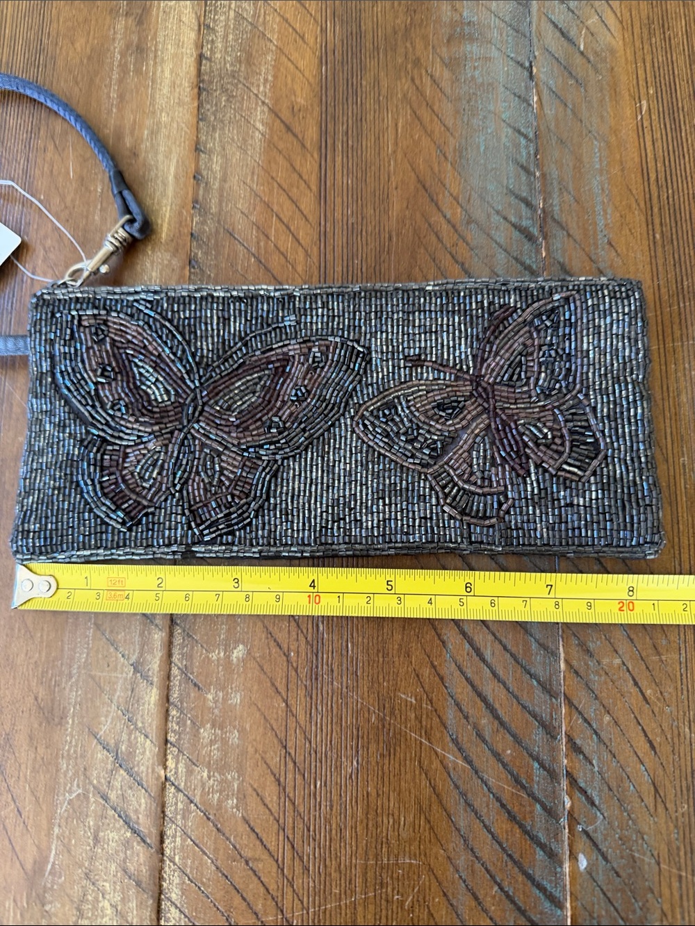 Women’s Vintage Liz Claiborne Beaded Bag Butterfly Wristlet Clutch New NWT - Picture 6 of 7